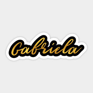 Gabriela Name Hand Lettering in Faux Gold Letters Sticker